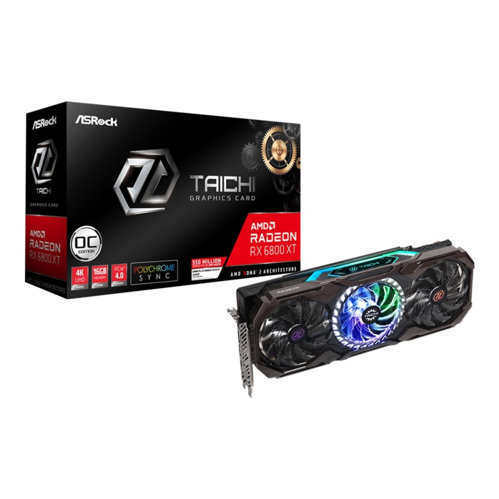 ASRock Radeon RX 6800 XT Taichi X 16G OC Graphics Card Radeon RX 6800 XT 16GB GDDR6 PCIe 4.0x16 HDMI