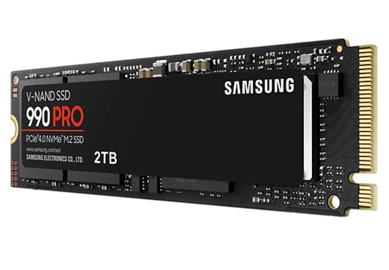SSD SAMSUNG 990 PRO 2TB M.2 PCIE NVMe MLC Write speed 6900 MBytes/sec Read speed 7450 MBytes/sec 2.3mm TBW 1200 TB MTBF 1500000 hours MZ-V9P2T0BW