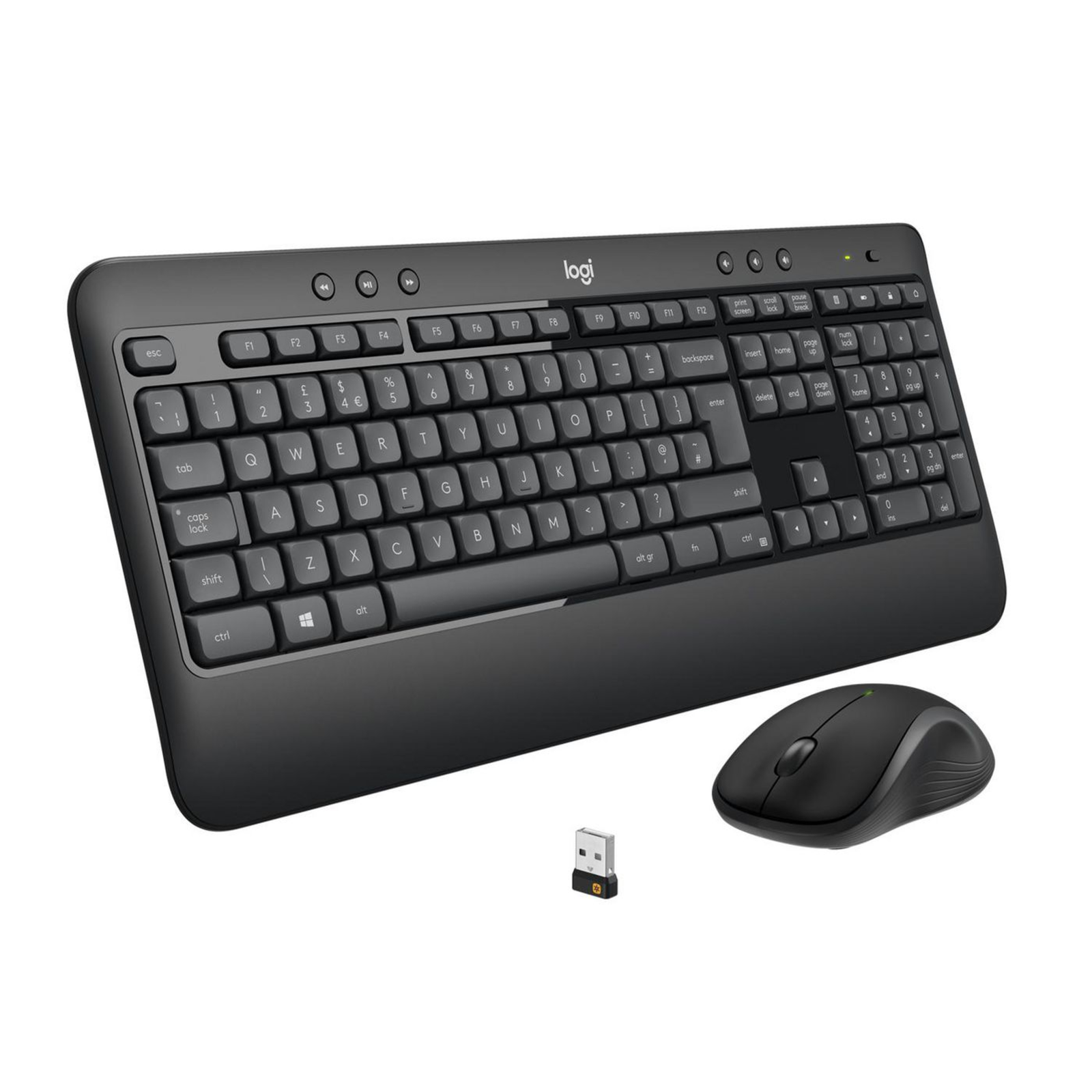 Logitech Advanced MK540 Wireless USB Membrane Key Switch QWERTZ Black White Mouse Included