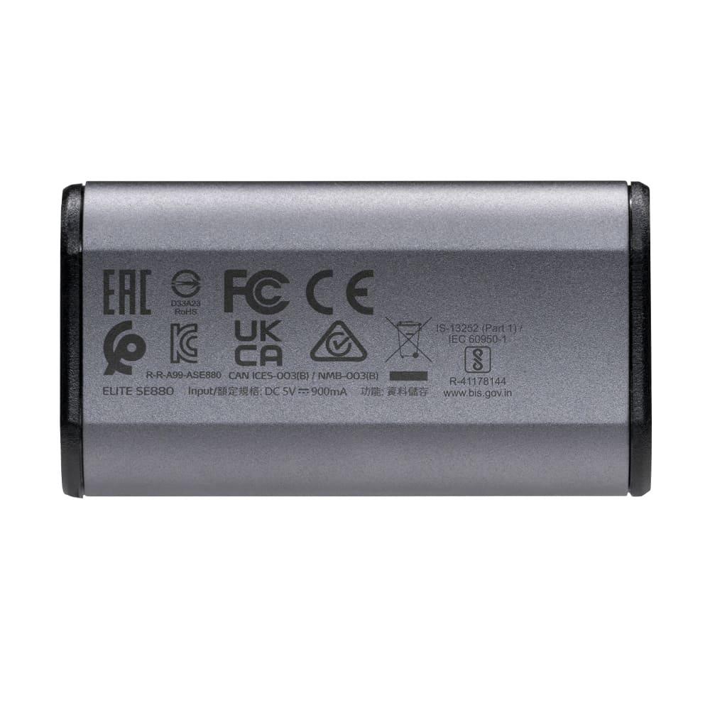 External SSD ADATA SE880 2TB USB-C Write speed 2000 MBytes/sec Read speed 2000 MBytes/sec AELI-SE880-2TCGY