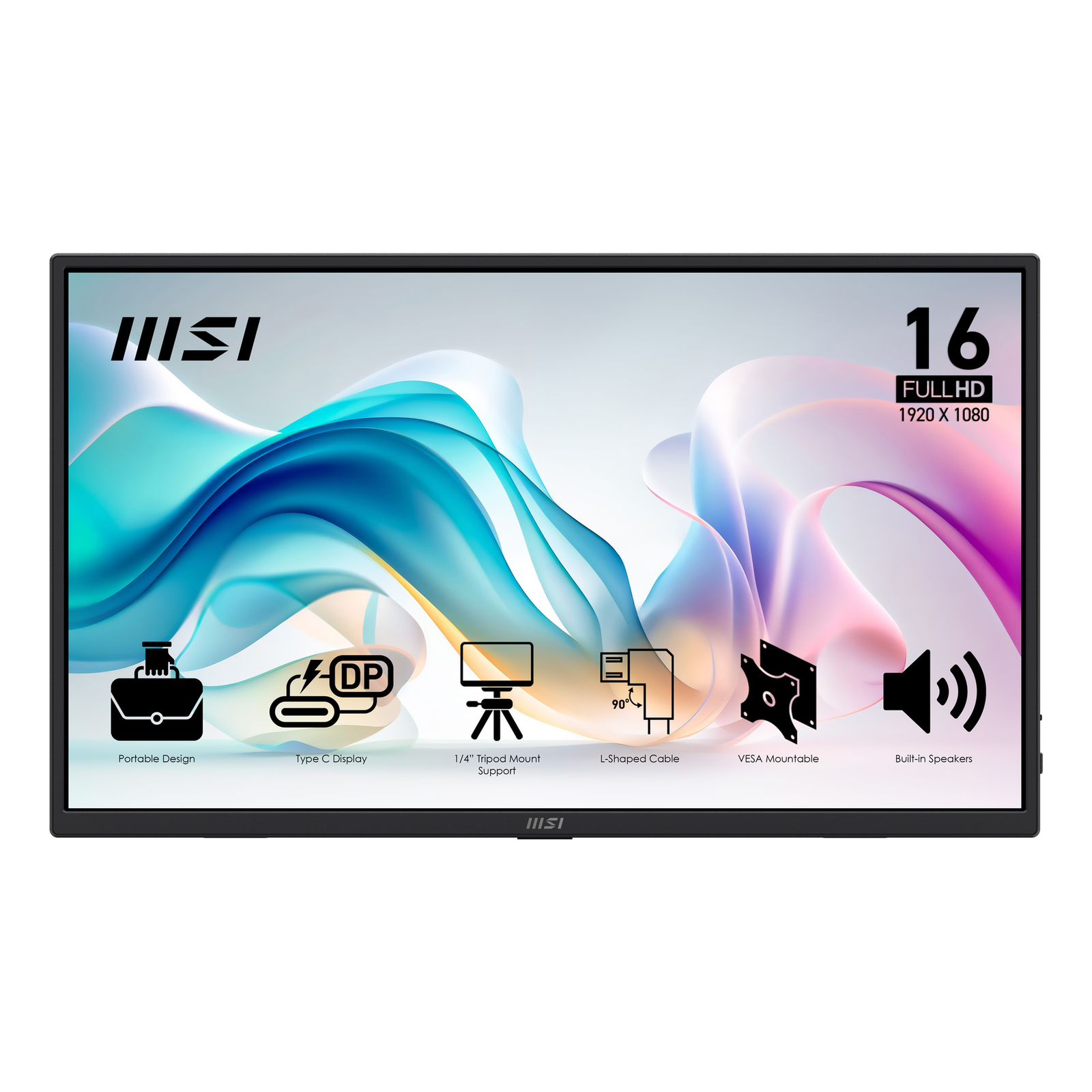 MSI PRO MP165DE E6 portable TV/monitor Portable monitor Black 39.6 cm (15.6