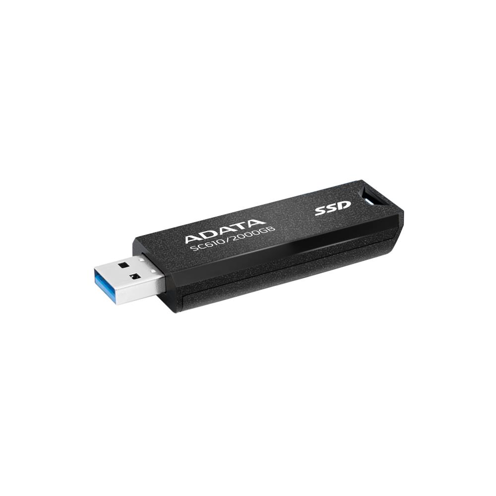 External SSD ADATA SC610 2TB USB 3.2 Write speed 500 MBytes/sec Read speed 550 MBytes/sec SC610-2000G-CBK/RD