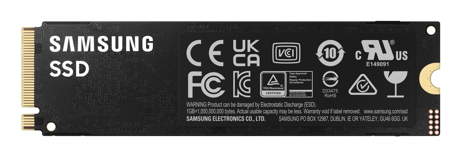 SSD SAMSUNG 990 PRO 1TB M.2 PCIE NVMe MLC Write speed 6900 MBytes/sec Read speed 7450 MBytes/sec 2.3mm TBW 600 TB MTBF 1500000 hours MZ-V9P1T0BW