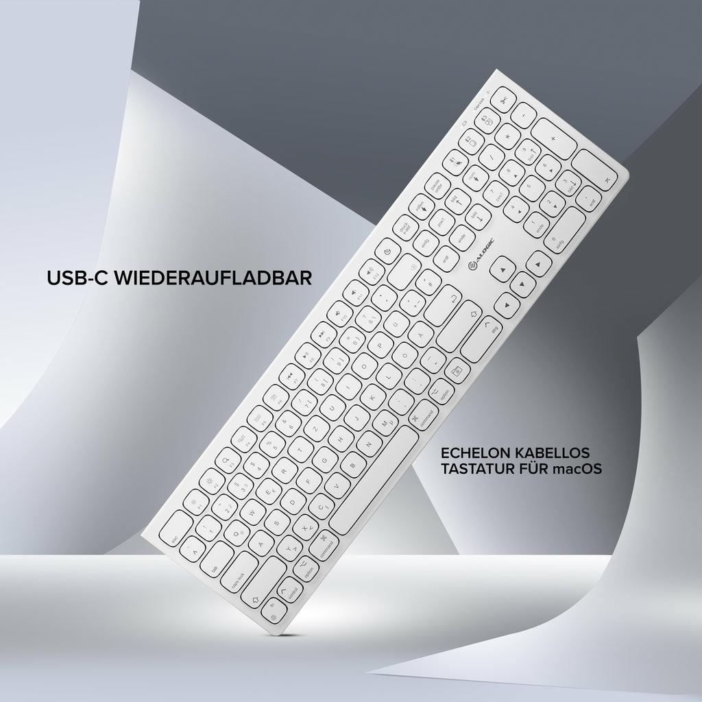Alogic Echelon Extend Bluetooth Wireless Keyboard German White Keyboard QWERTZ