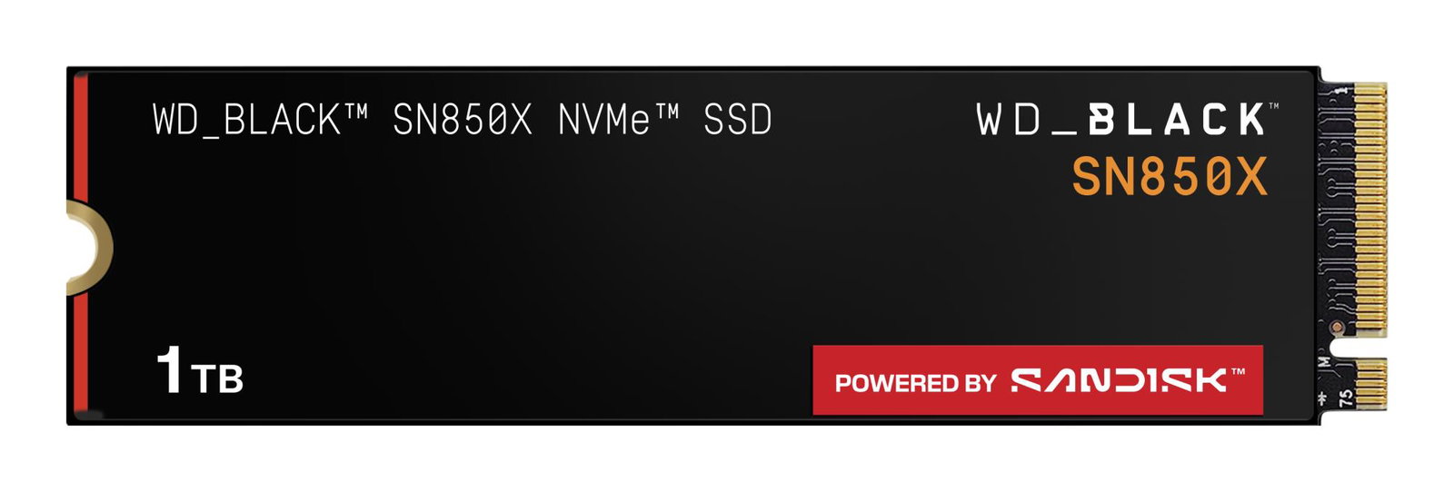 SSD SANDISK 600xTBW rating Read speed 7300 MB/s Write speed 6300 MB/s NVMe Yes PCI Express 4.0 M.2 1000 GB POWERED BY SANDISK Black SN850X WDS100T2X0E
