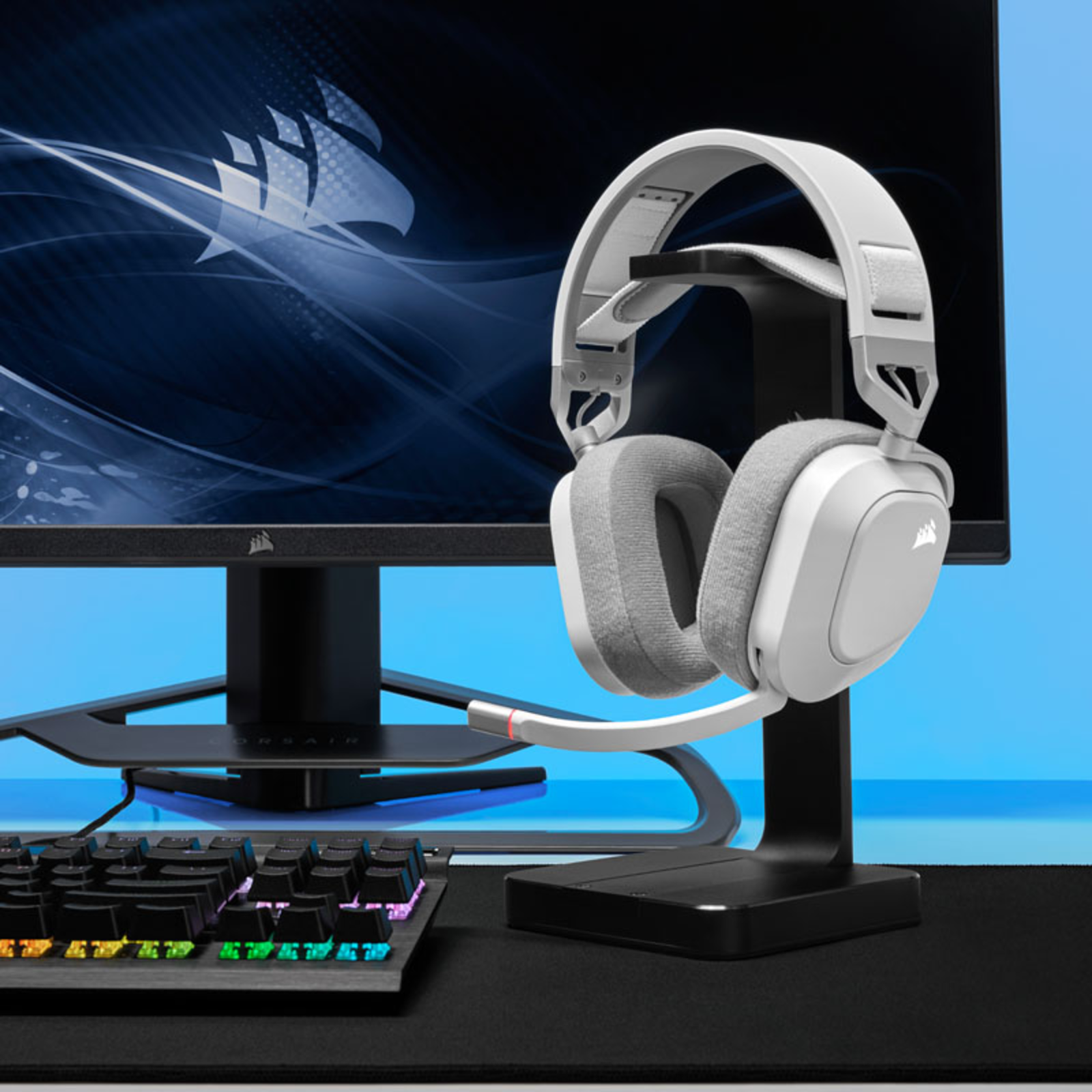 Corsair HS80 RGB Wireless White