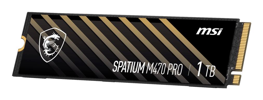 SSD MSI SPATIUM M470 PRO 1TB M.2 PCIe Gen4 NVMe 3D NAND Write speed 4500 MBytes/sec Read speed 6000 MBytes/sec 2.15mm TBW 320 TB MTBF 150000 hours S78-440L0J0-P83