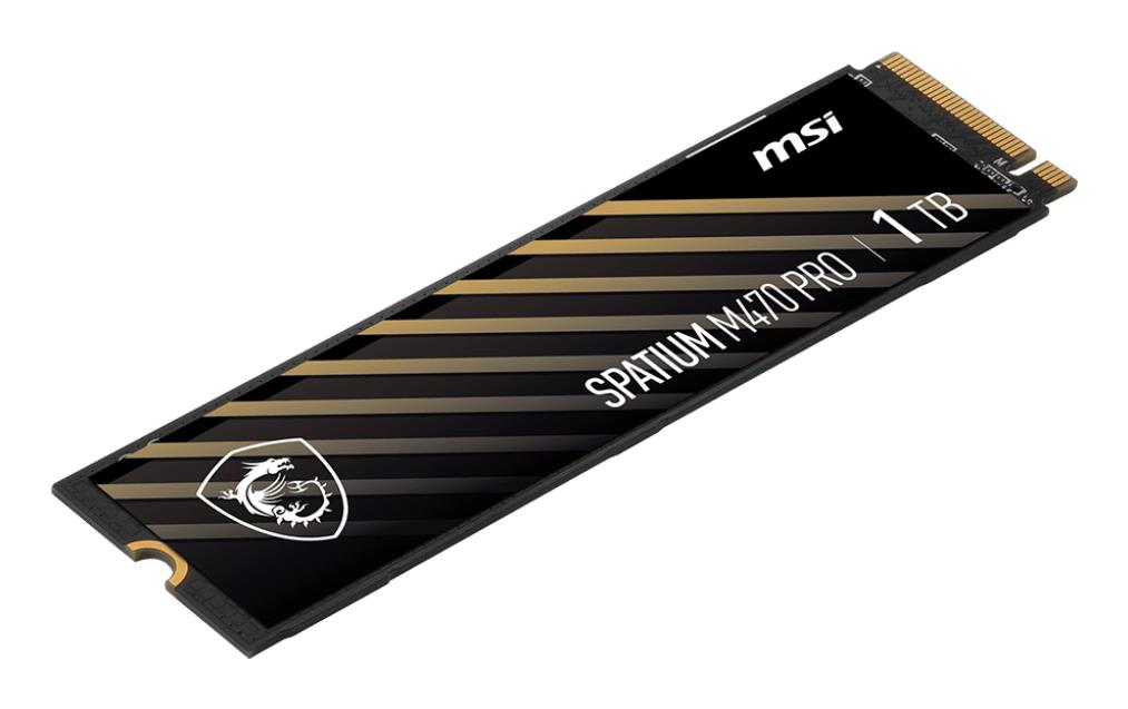 SSD MSI SPATIUM M470 PRO 1TB M.2 PCIe Gen4 NVMe 3D NAND Write speed 4500 MBytes/sec Read speed 6000 MBytes/sec 2.15mm TBW 320 TB MTBF 150000 hours S78-440L0J0-P83