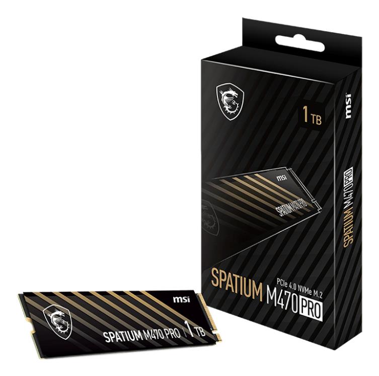 SSD MSI SPATIUM M470 PRO 1TB M.2 PCIe Gen4 NVMe 3D NAND Write speed 4500 MBytes/sec Read speed 6000 MBytes/sec 2.15mm TBW 320 TB MTBF 150000 hours S78-440L0J0-P83