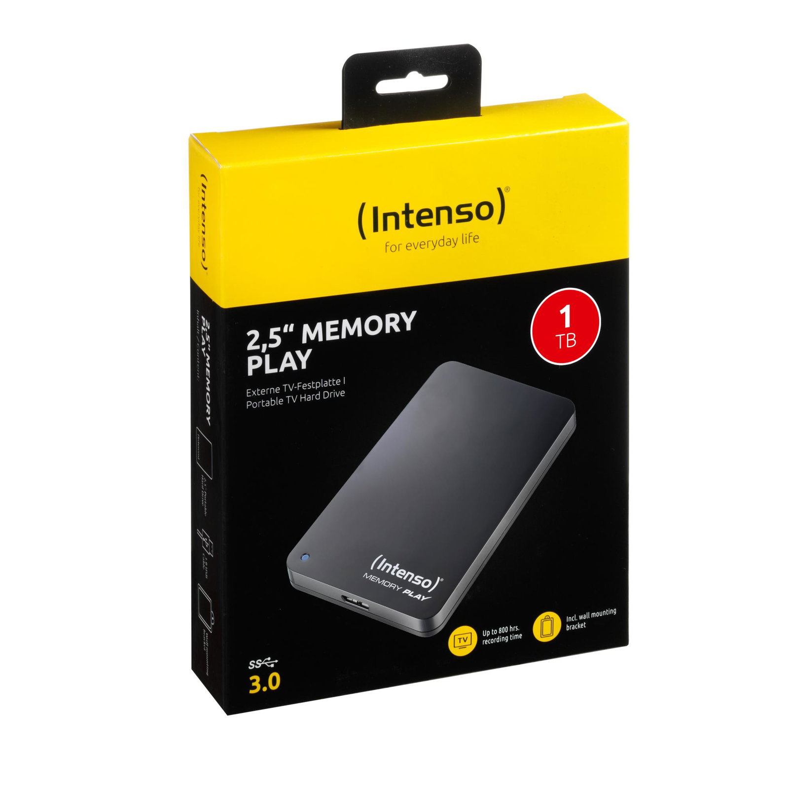 External HDD INTENSO 6021460 1TB USB 3.0 Colour Black 6021460