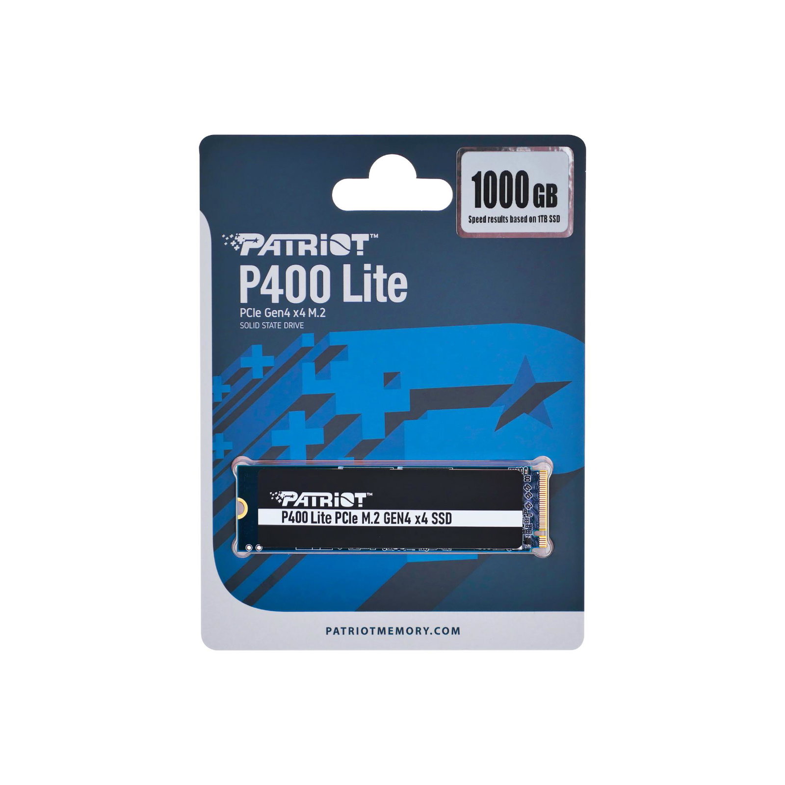 SSD PATRIOT P400 Lite 1TB M.2 PCIE NVMe Write speed 2700 MBytes/sec Read speed 3500 MBytes/sec 3.8mm P400LP1KGM28H