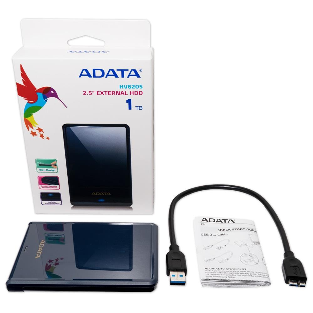 External HDD ADATA HV620S 1TB USB 3.1 Colour Blue AHV620S-1TU31-CBL