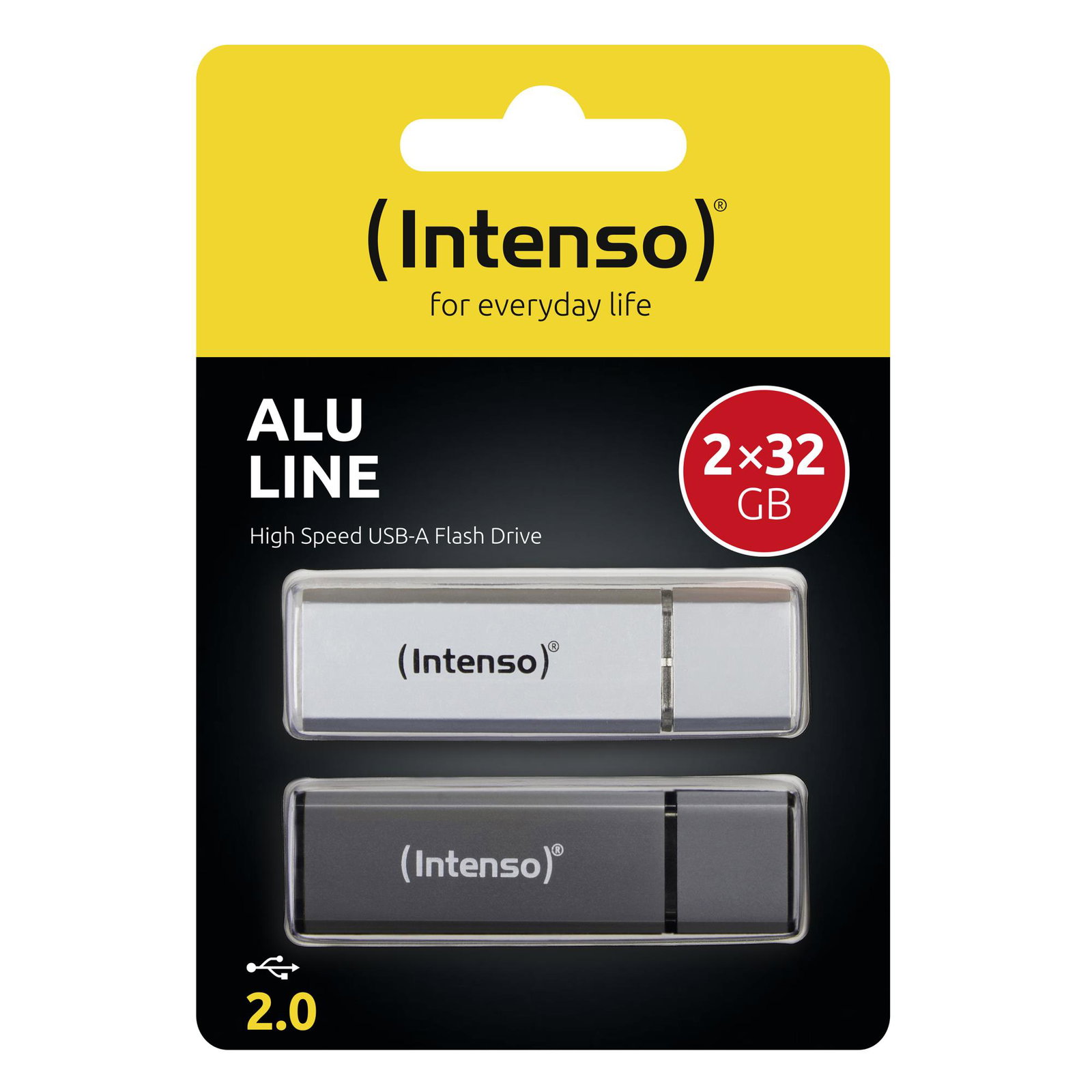 MEMORY DRIVE FLASH USB2 32GB/2PCS SILV/ ANT 3521480 INTENSO