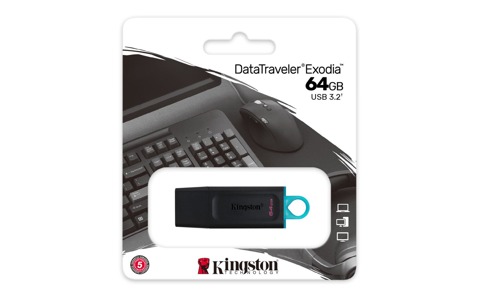 MEMORY DRIVE FLASH USB3.2/64GB DTX/64GB KINGSTON