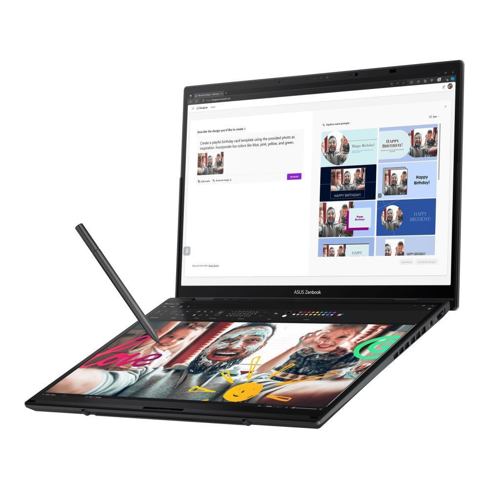 Notebook ASUS ZenBook Series DUO UX8406CA-PZ009W CPU Core Ultra U9-285H 2900 MHz 14 Touchscreen 2880x1800 RAM 32GB LPDDR5x SSD 2TB Intel Arc Graphics Integrated ENG Windows 11 Home Grey 1.65 kg 90NB14X1-M00820