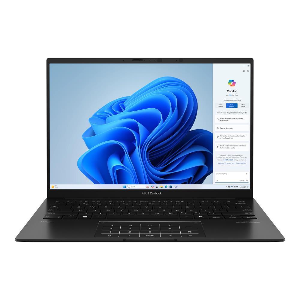 Notebook ASUS ZenBook Series 14 OLED UM3406KA-PP164W CPU AMD Ryzen AI 7 350 2000 MHz 14 2880x1800 RAM 32GB LPDDR5x SSD 1TB AMD Radeon Graphics Integrated ENG NumberPad Windows 11 Home Black 1.2 kg 90NB14U1-M009E0