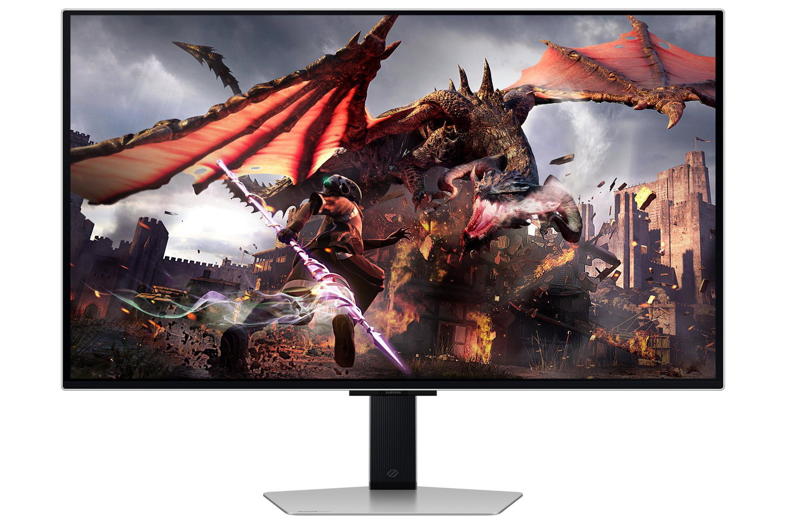 Monitor SAMSUNG 32 Gaming/Smart/4K Panel OLED 3840x2160 16:9 0.03 ms Speakers Swivel Pivot Height adjustable Tilt Colour Silver LS32DG802SUXDU