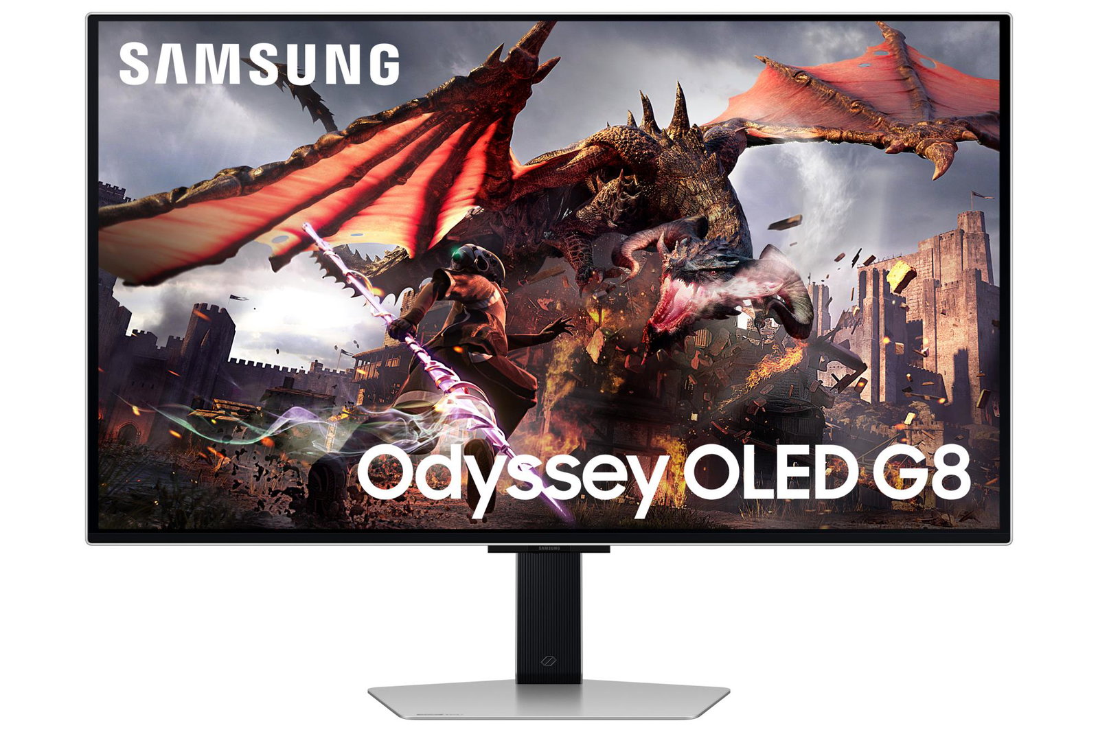Monitor SAMSUNG 32 Gaming/Smart/4K Panel OLED 3840x2160 16:9 0.03 ms Speakers Swivel Pivot Height adjustable Tilt Colour Silver LS32DG802SUXDU