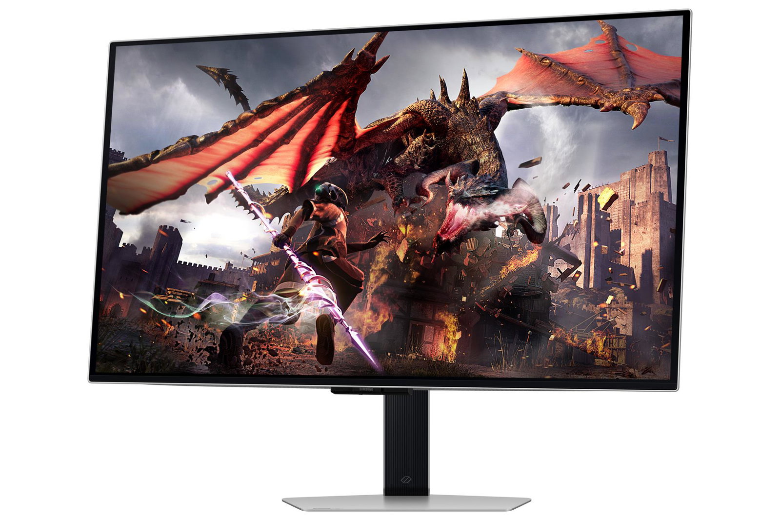 Monitor SAMSUNG 32 Gaming/Smart/4K Panel OLED 3840x2160 16:9 0.03 ms Speakers Swivel Pivot Height adjustable Tilt Colour Silver LS32DG802SUXDU