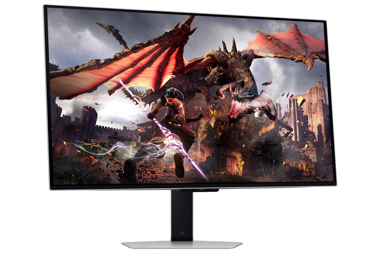 Monitor SAMSUNG 32 Gaming/Smart/4K Panel OLED 3840x2160 16:9 0.03 ms Speakers Swivel Pivot Height adjustable Tilt Colour Silver LS32DG802SUXDU