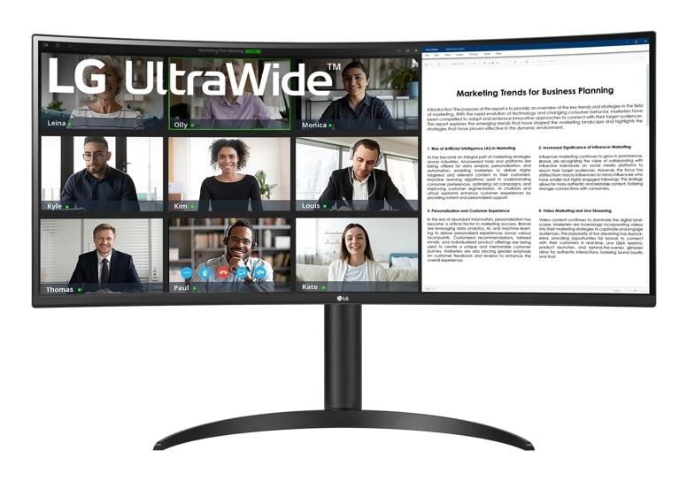 LCD Monitor LG 34WR55QK-B 34 Business/Curved/21 : 9 Panel VA 3440x1440 21:9 100Hz 5 ms Height adjustable Tilt Colour Black 34WR55QK-B