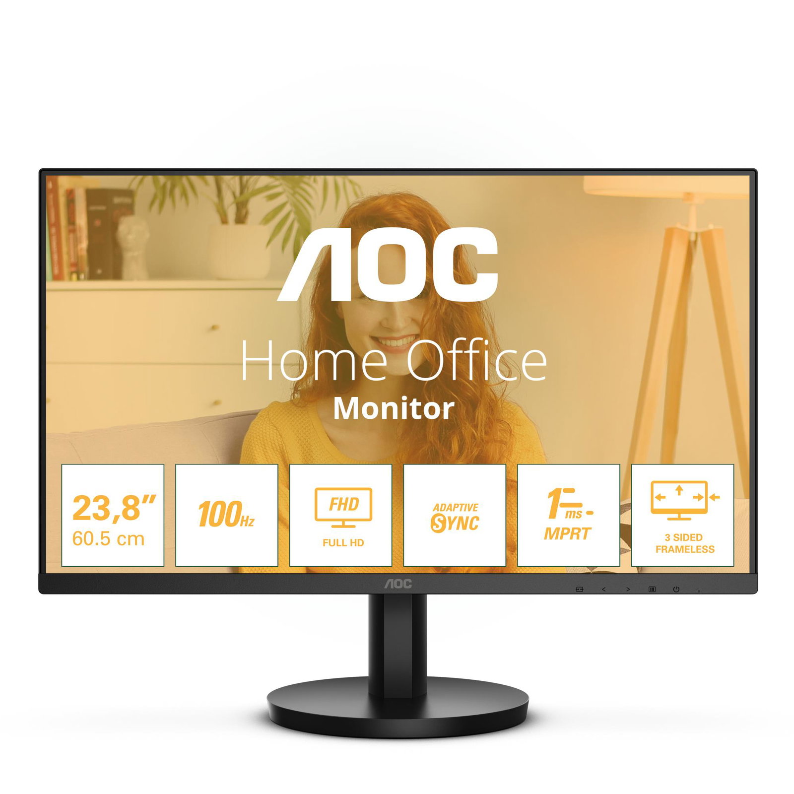 LCD Monitor AOC 24 Panel VA 1920x1080 16:9 100 Hz Matte 1 ms Speakers Tilt Colour Black 24B3HMA2