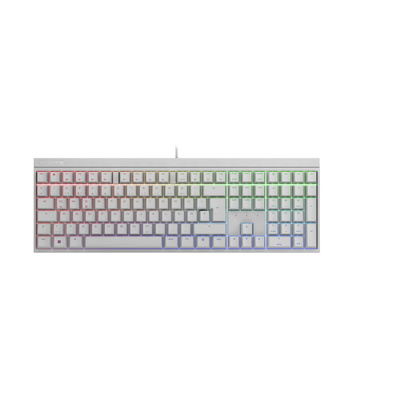 CHERRY MX 2.0S RGB keyboard Gaming USB QWERTZ German White