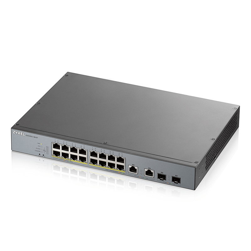 Zyxel GS1350-18HP Smart Managed Switch 16x Gigabit Ethernet 16x PoE+ Max- 250 Watt 2x GbE SFP