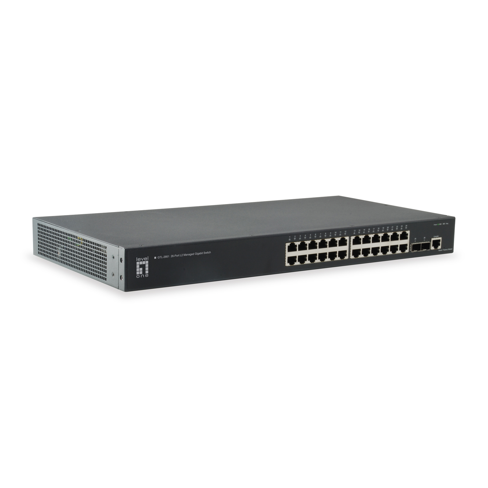 LevelOne KILBY 26-Port L2 Managed Gigabit Switch, 2 x 10GbE SFP+