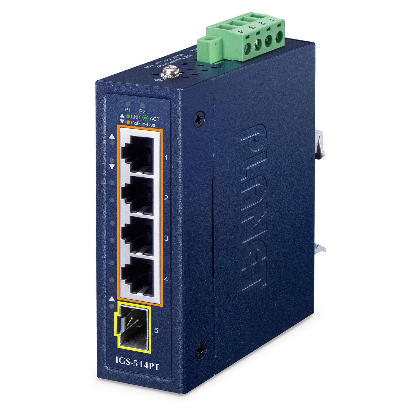 Planet Industrial PoE+ SFP IGS-514PT Switch 1 Gbps