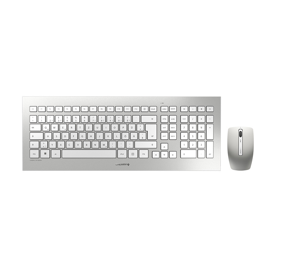 Cherry DW 8000 RF Wireless Silver Keyboard White QWERTZ DE