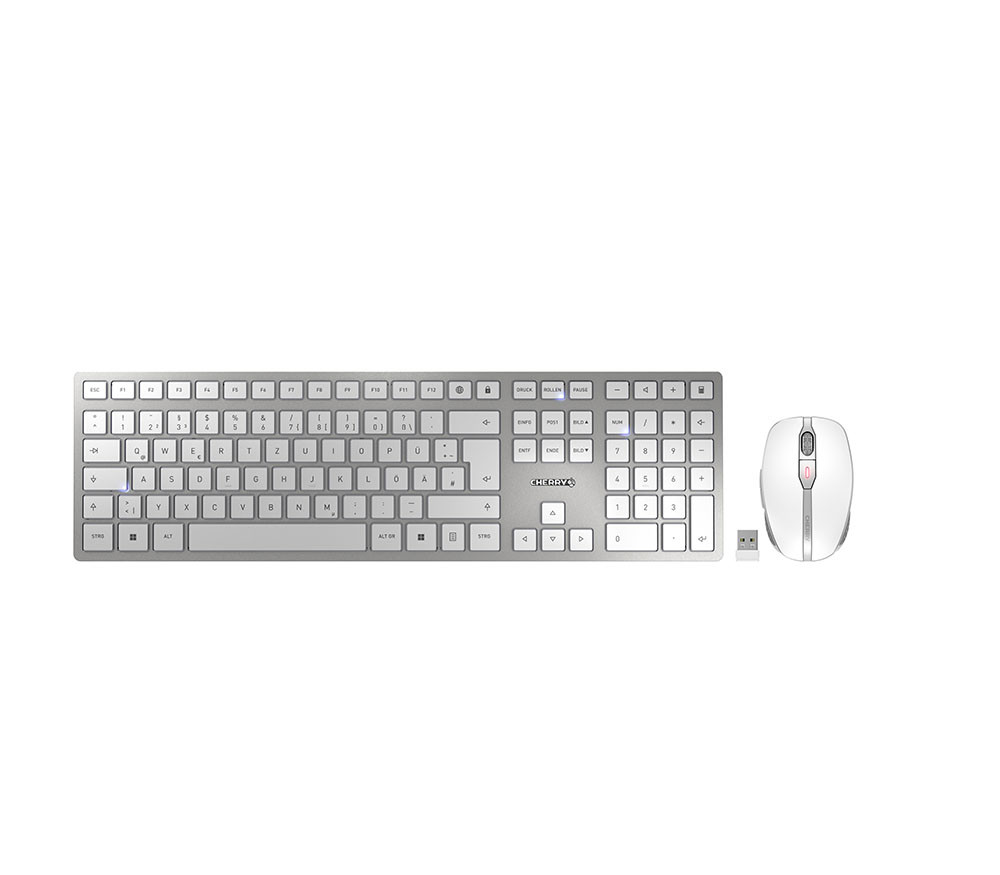 Cherry Keyboard DW 9100 Slim White USB/Bluetooth DE