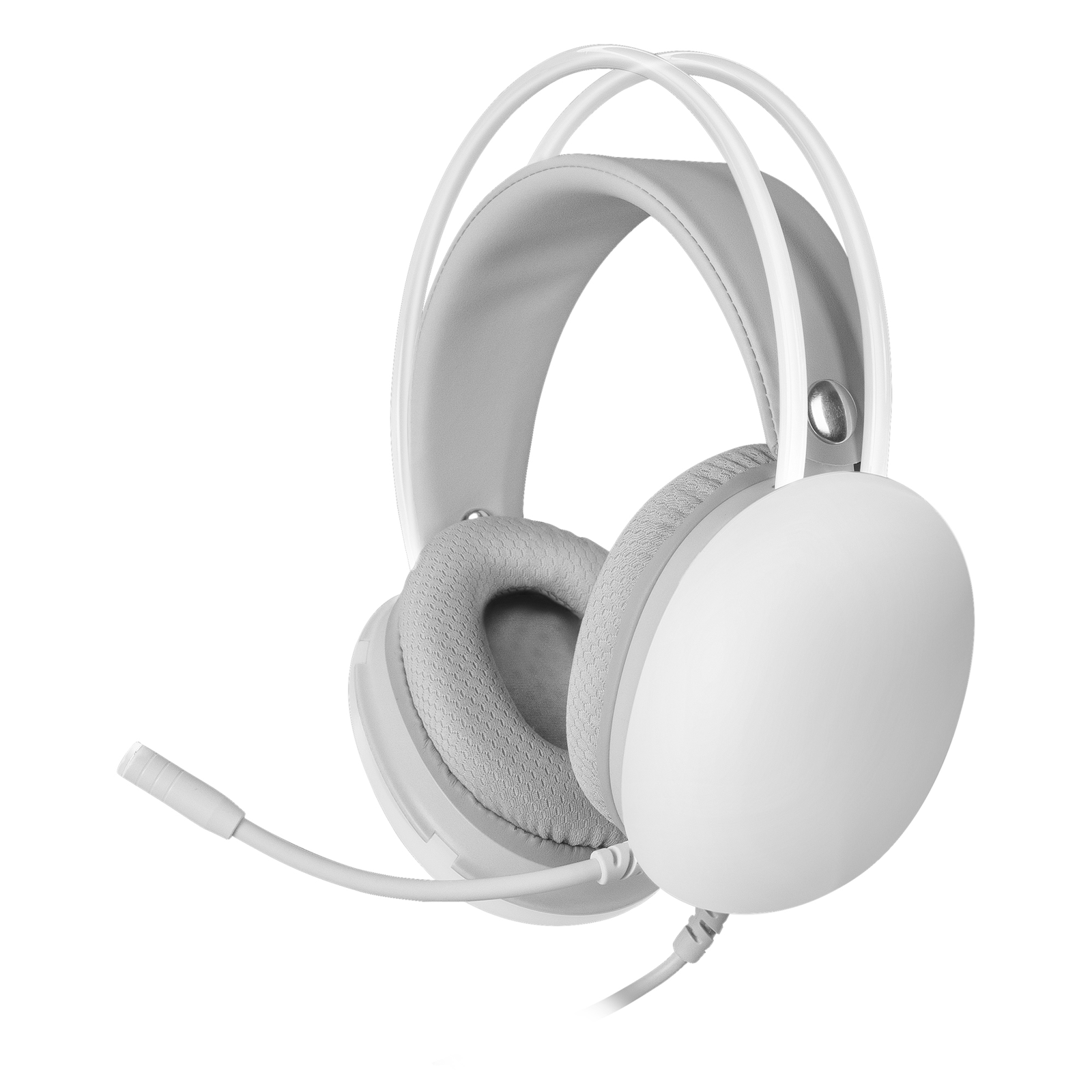 Mars Gaming MH-GLOW White 360° Full Chroma RGB Flow Headset Noise Cancelling Microphone Ultra-Lightweight Design Mempory-Foam Earpads Universal Compatibility