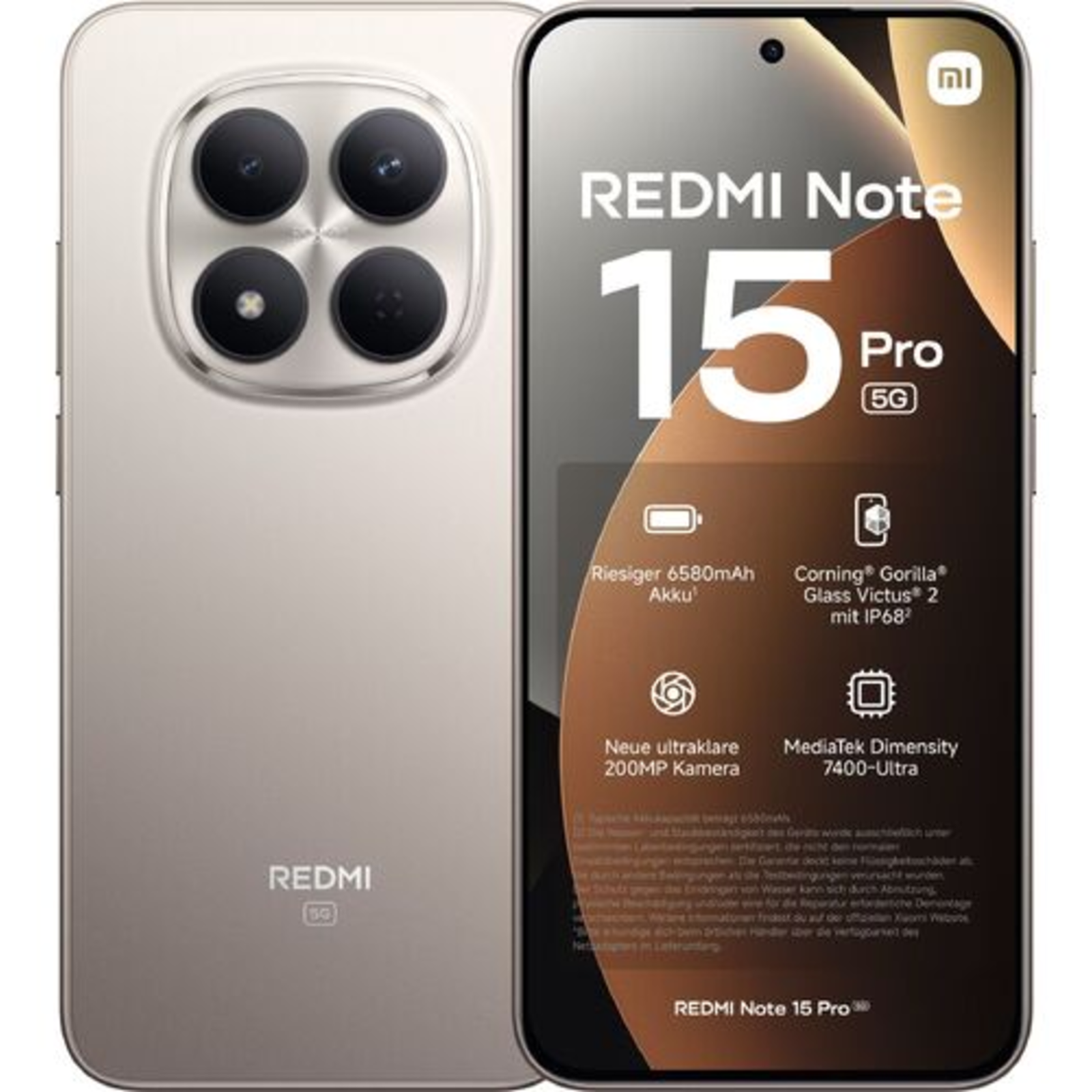 Xiaomi Redmi Note 15 Pro 5G 17.4 Cm (6.83 Inches) 2772 X 1280 Pixels 8 GB 256 GB 200 MP Titanium