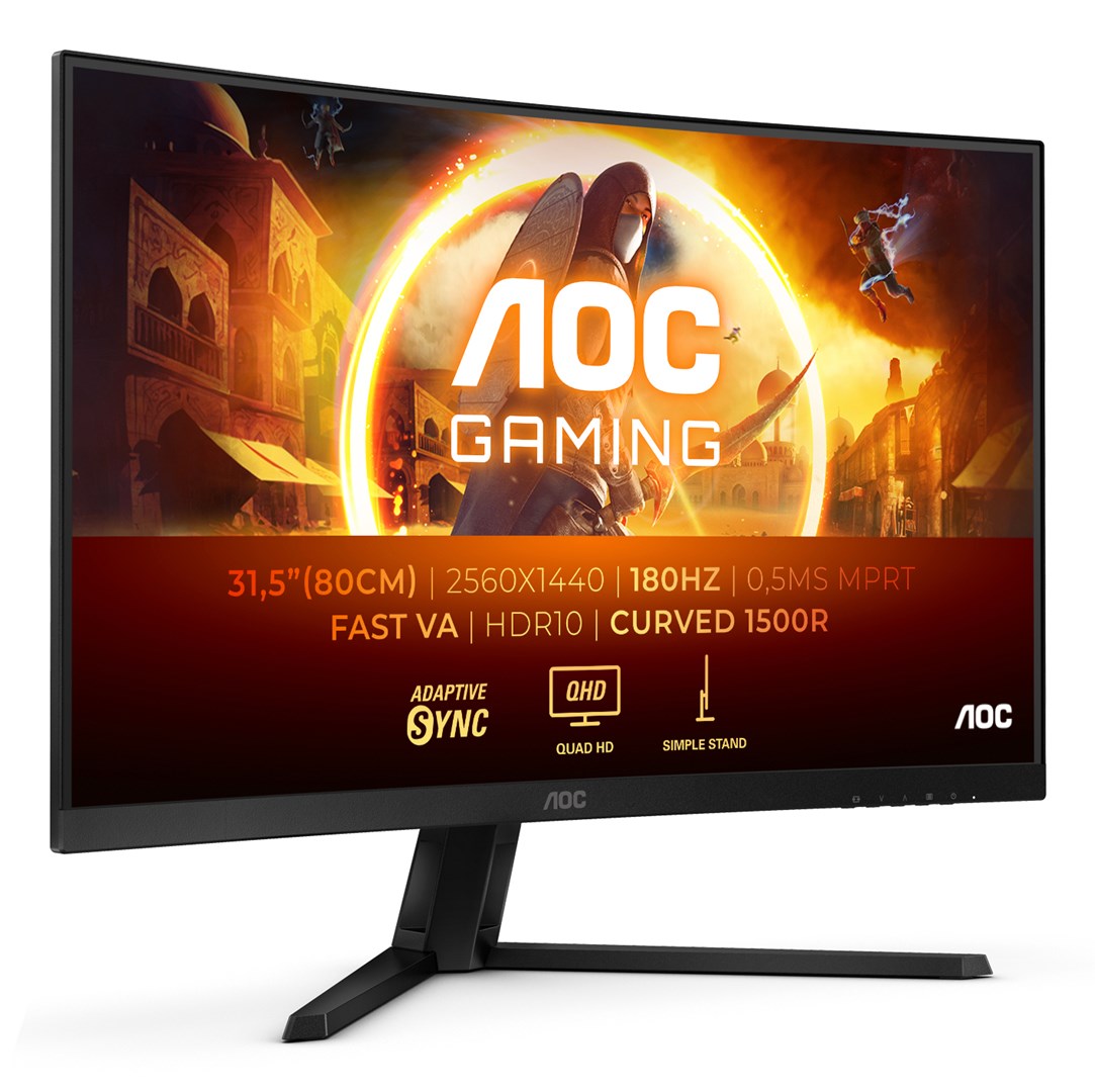 AOC G4 CQ32G4VE computer monitor 80 cm (31.5) 2560 x 1440 pixels Quad HD LCD Black, Grey