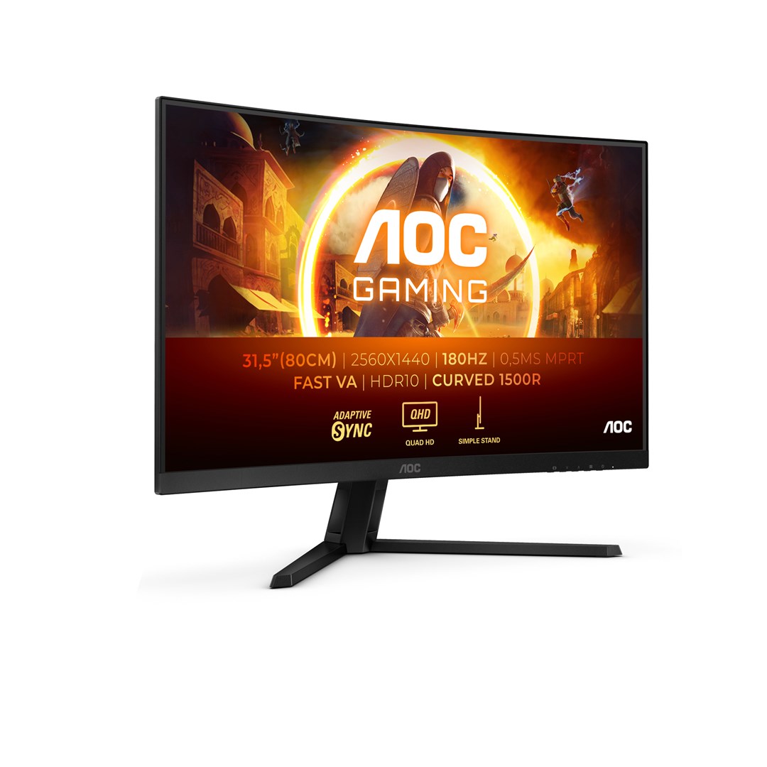 AOC G4 CQ32G4VE computer monitor 80 cm (31.5) 2560 x 1440 pixels Quad HD LCD Black, Grey