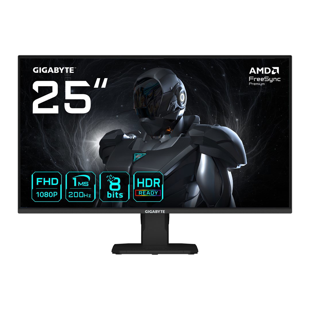 GIGABYTE GS25F2 25 FHD Gaming Monitor - 1920 x 1080, 200Hz, 1ms, 300 cd/m2, Display HDR 10, HDMI 2.0, Displayport 1.4
