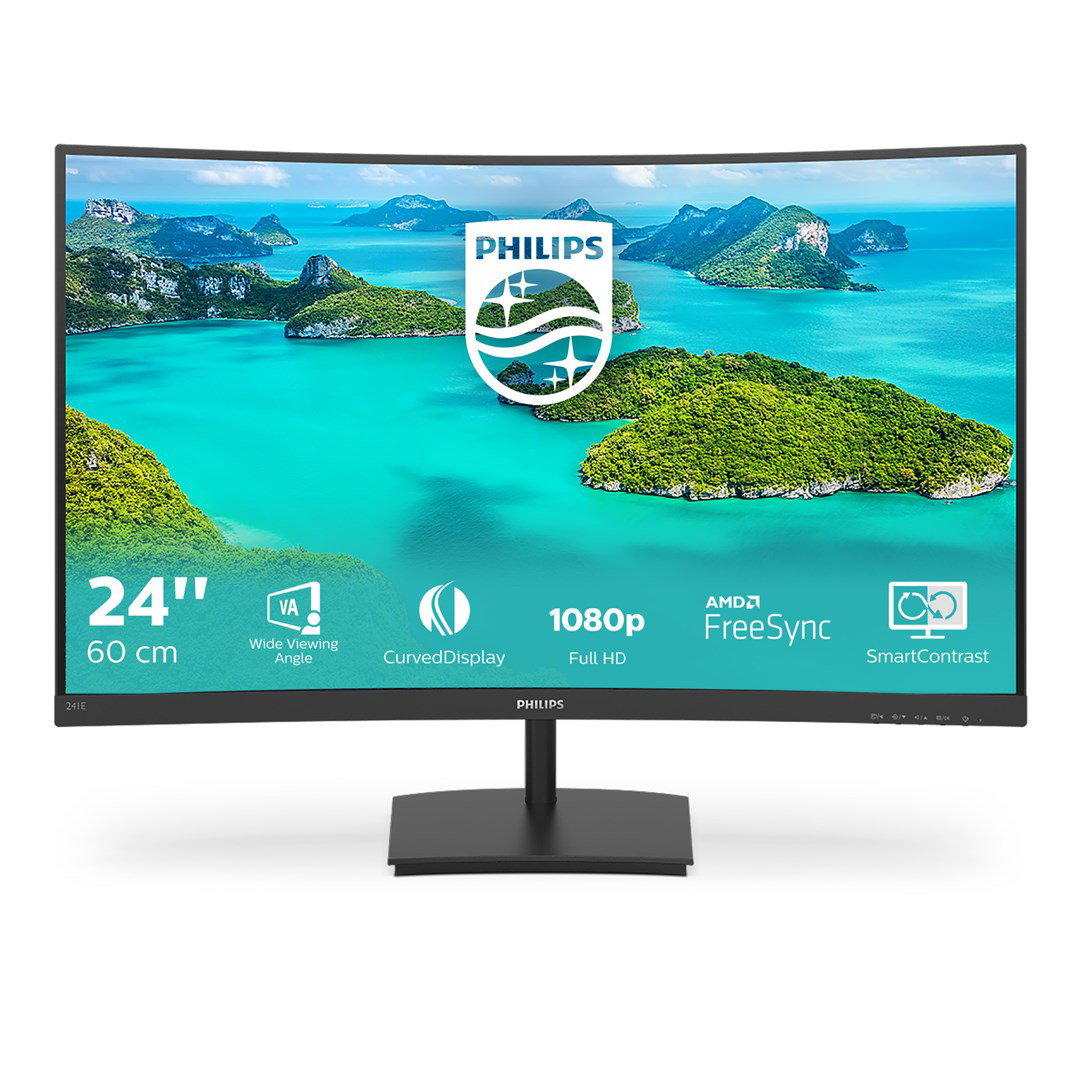 Philips E Line 241E1SCA/00 computer monitor 59.9 cm (23.6) 1920 x 1080 pixels Full HD LCD Black