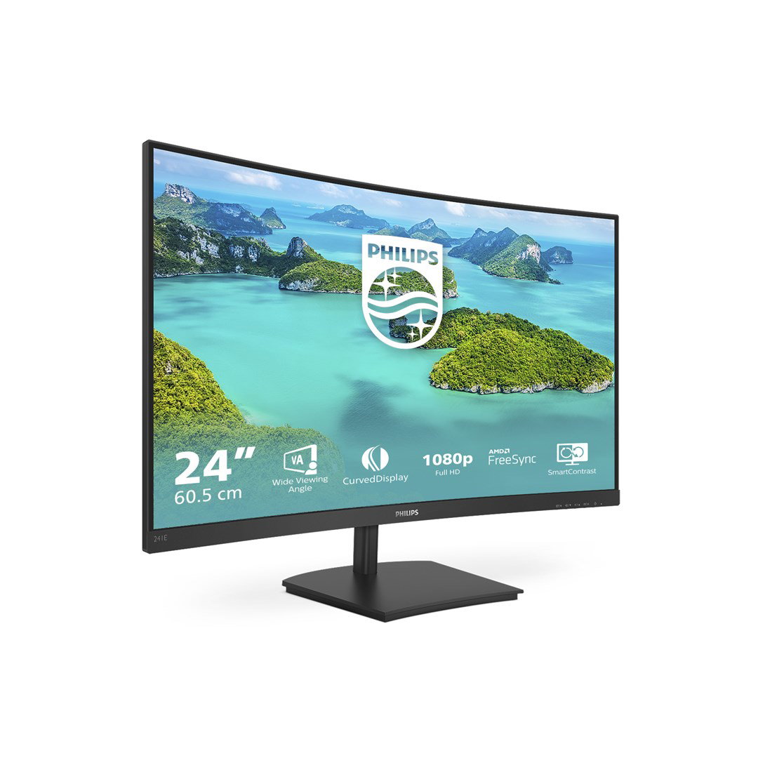 Philips E Line 241E1SCA/00 computer monitor 59.9 cm (23.6) 1920 x 1080 pixels Full HD LCD Black