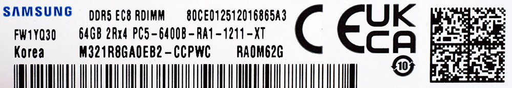 Samsung M321R8GA0EB2-CCP memory module 64 GB 1 x 64 GB DDR5 ECC