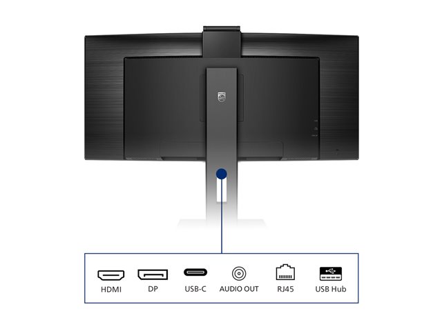 PHILIPS 346P1CRH/00 34inch USB-C DOCKING DISPLAY 3440x1440 CURVED VA 5ms GtG HAS USB-C/DP In+Out/HDMI RJ45 USB HUB Speakers VESA