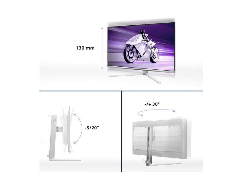 PHILIPS 32M2N8900/00 32inch UHD OLED 240Hz 250cd/m2 0.03ms 2xHDMI2.1 DP USB Type C PD90W Speakers Height Adj.