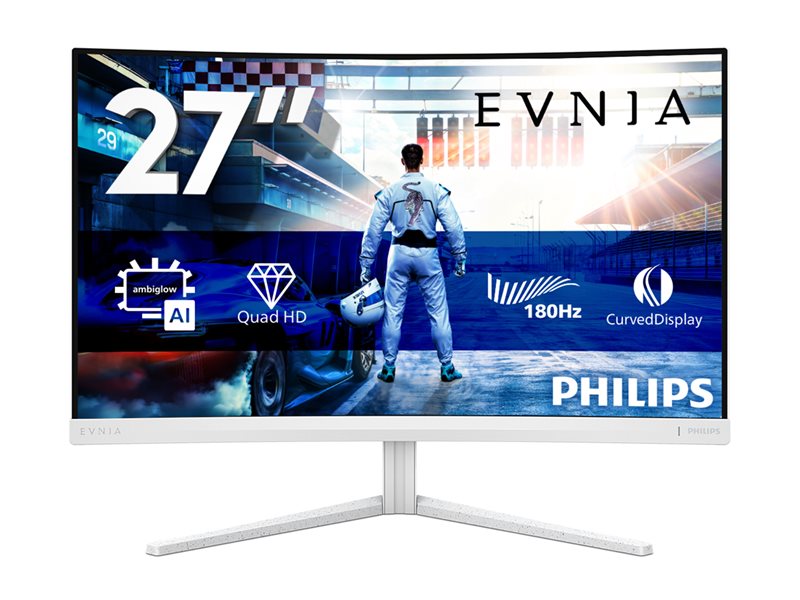 PHILIPS 27M2C5501/00 27inch Curved Gaming Monitor 2560x1440 180Hz 1ms 2xHDMI DP white