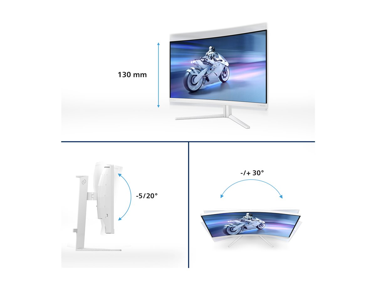 PHILIPS 27M2C5501/00 27inch Curved Gaming Monitor 2560x1440 180Hz 1ms 2xHDMI DP white