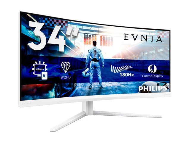 PHILIPS 34inch 3440x1440 VA 130mm EVNIA 5000 Ambiglow Curved WQHD 180Hz Fast VA 1ms GtG HDR10 USB 4x USB 3.2