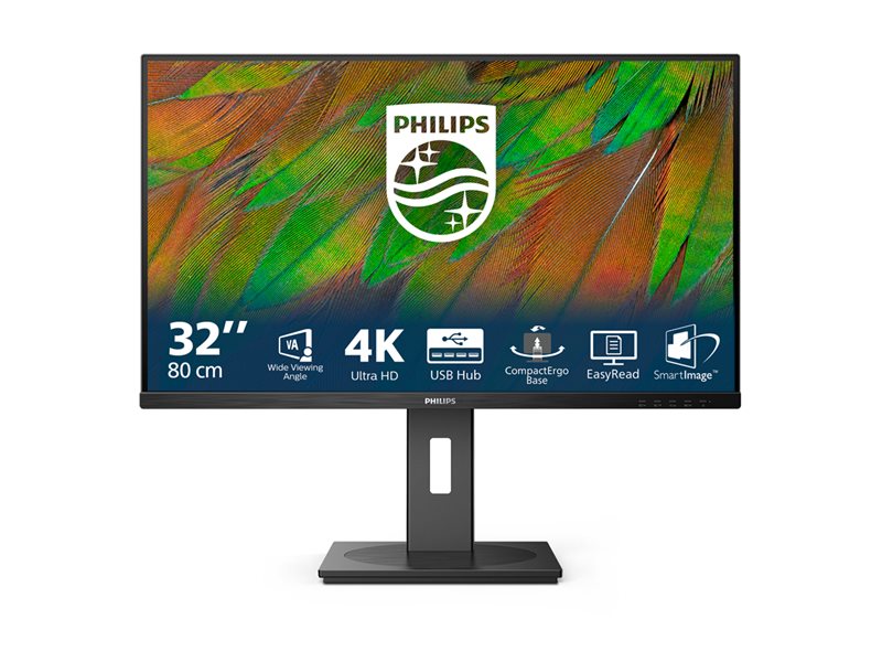 PHILIPS 32B1N3800/00 Monitor 31.5inch UHD LED 16:9 VA 60Hz 2xHDMI 2.0 DP 1.4