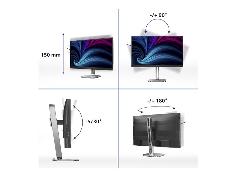 PHILIPS 27B2U4601/00 27inch IPS QHD 120Hz 350 cd/m2 4ms HDMI 2.0 DP USB-C 3.2 HUB USB pivot Speakers
