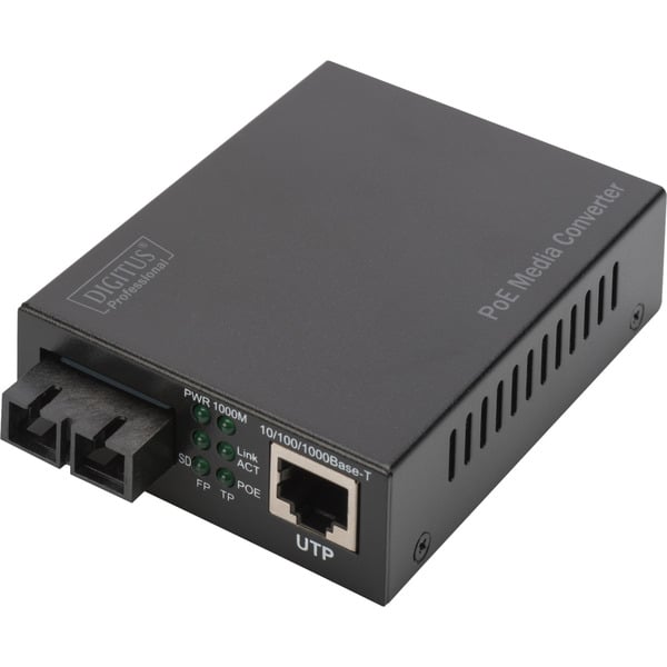 Digitus Gigabit PoE Medienkonverter, RJ45 SC, MM, PSE
