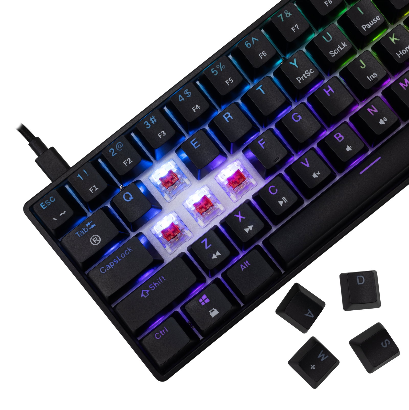 White Shark SHINOBI-2-B-US-RED.SW GK-004111 US Red switch, Black