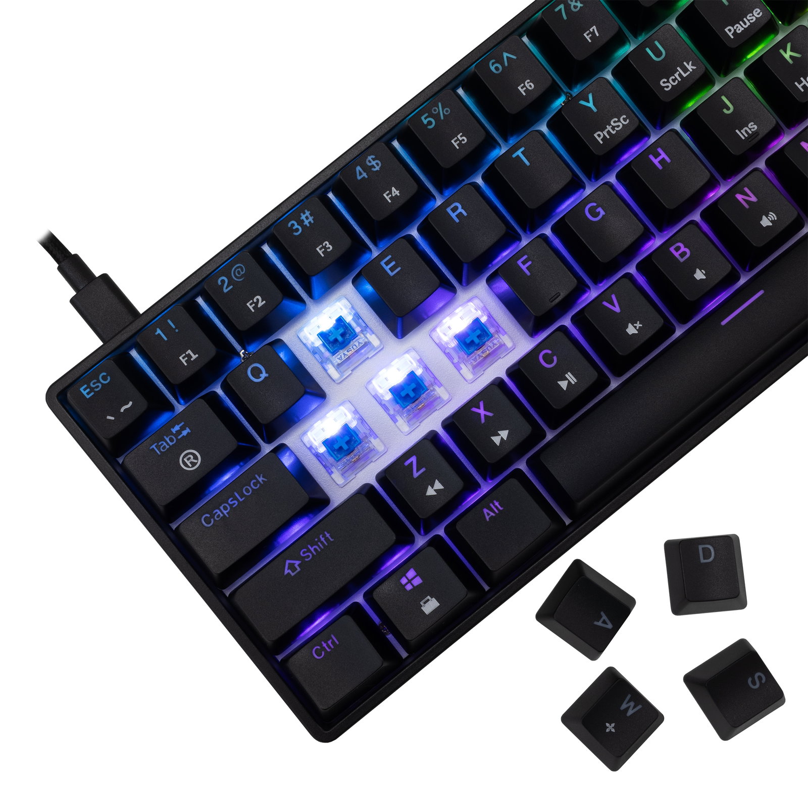 White Shark GK-004121 Shinobi-2 Blue Switch, Black US
